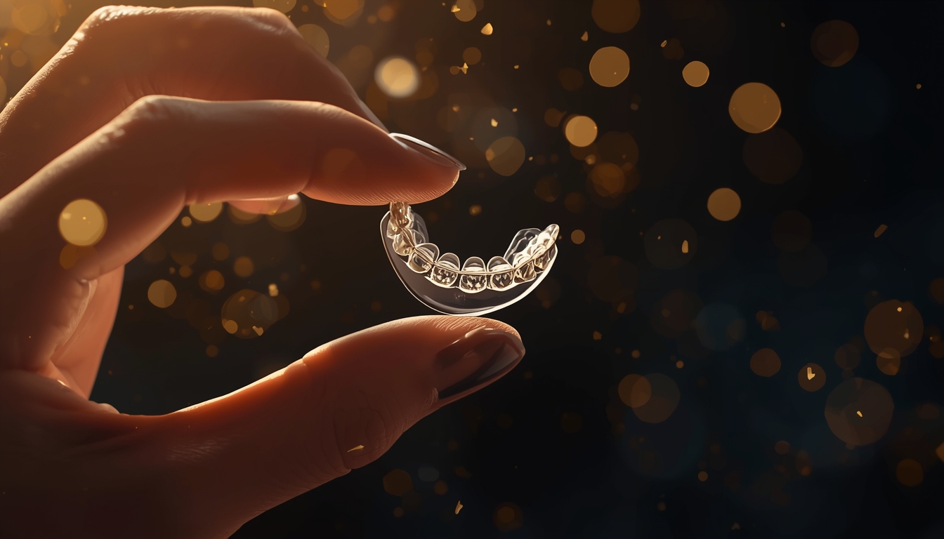 Paciente con alineadores Invisalign transparentes
